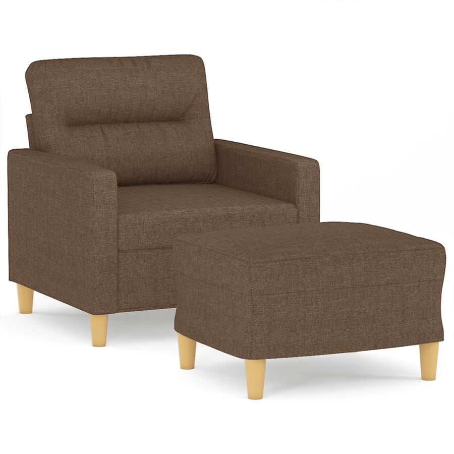 Fauteuil Met Voetenbank 60 Cm Stof Bruin