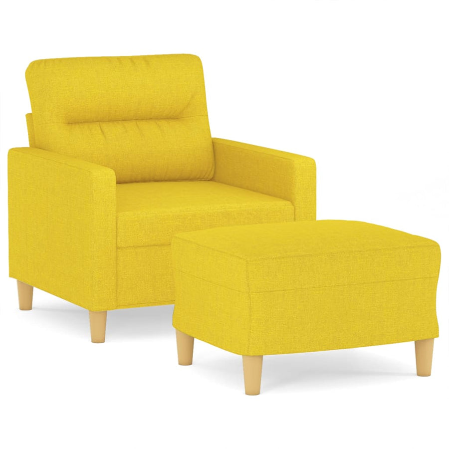 Fauteuil Met Voetenbank 60 Cm Stof Lichtgeel