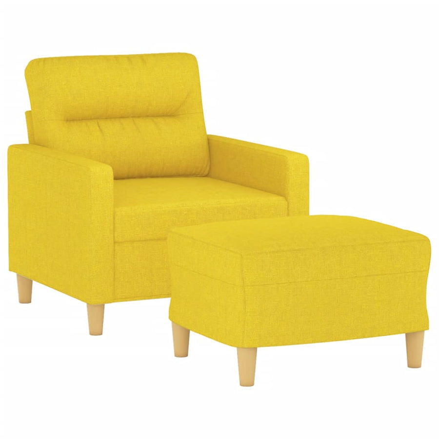 Fauteuil Met Voetenbank 60 Cm Stof Lichtgeel