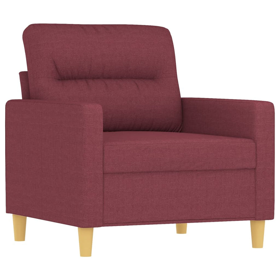 Fauteuil met voetenbank 60 cm stof wijnrood Wijnrood