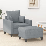 Fauteuil met voetenbank 78x77x80 cm stof lichtgrijs