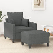 Fauteuil met voetenbank 78x77x80 cm donkergrijs