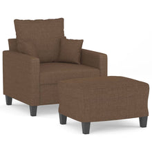 Fauteuil Met Voetenbank 60 Cm Stof Bruin