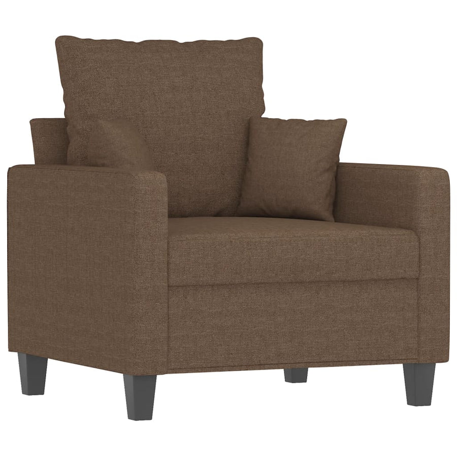 Fauteuil Met Voetenbank 60 Cm Stof Bruin