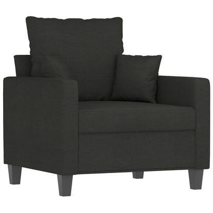 Fauteuil Met Voetenbank 60 Cm Stof Zwart