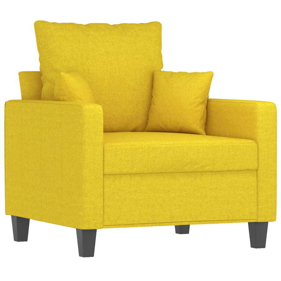 Fauteuil Met Voetenbank 60 Cm Stof Lichtgeel