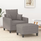 Fauteuil Met Voetenbank 60 Cm Stof Taupe