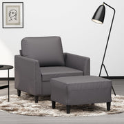Fauteuil met voetenbank 80x77x80 cm kunstleer grijs
