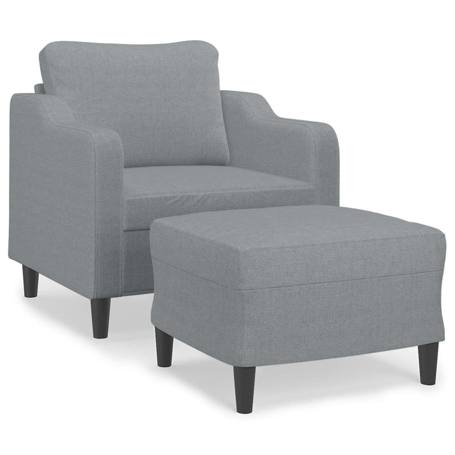Fauteuil Met Voetenbank 60 Cm Stof Lichtgrijs