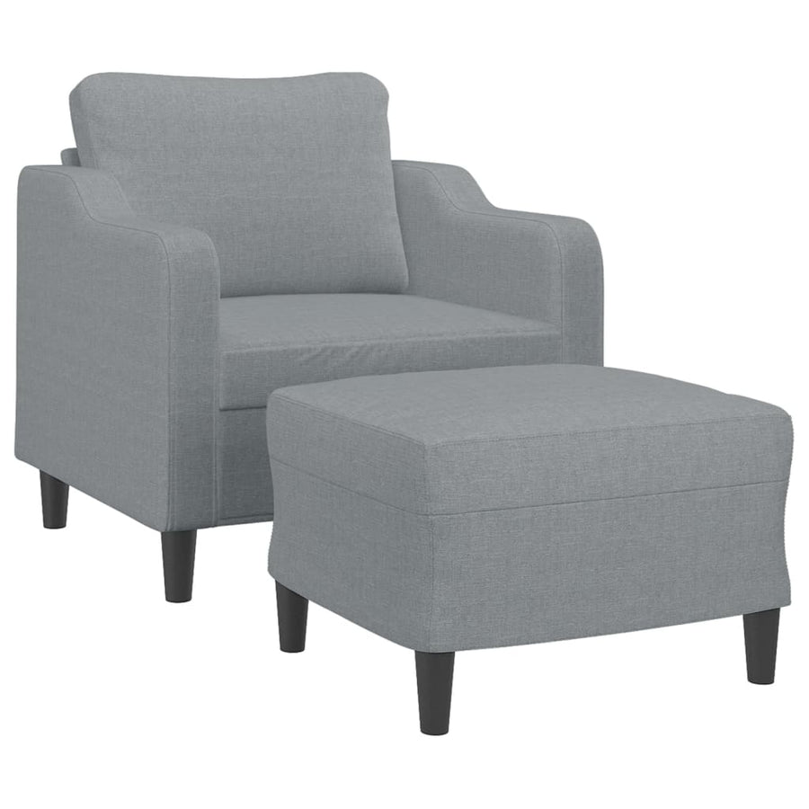 Fauteuil Met Voetenbank 60 Cm Stof Lichtgrijs