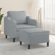 Fauteuil met voetenbank 78x77x80 cm stof lichtgrijs