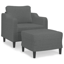 Fauteuil met voetenbank 60 cm stof donkergrijs