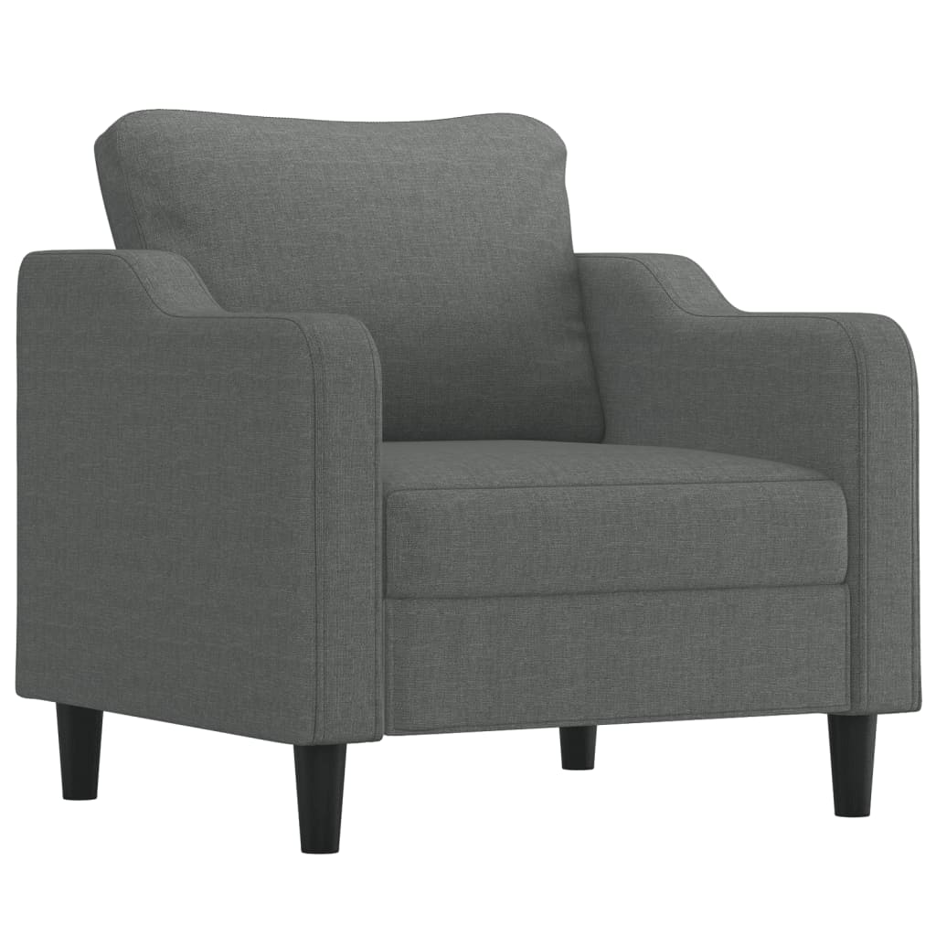 Fauteuil met voetenbank 60 cm stof donkergrijs