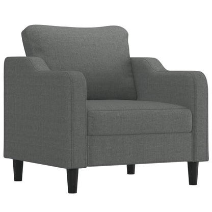 Fauteuil met voetenbank 60 cm stof donkergrijs