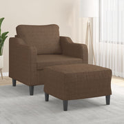 Fauteuil met voetenbank 78x77x80 cm stof bruin