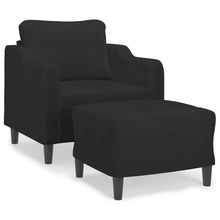 Fauteuil met voetenbank 60 cm stof zwart