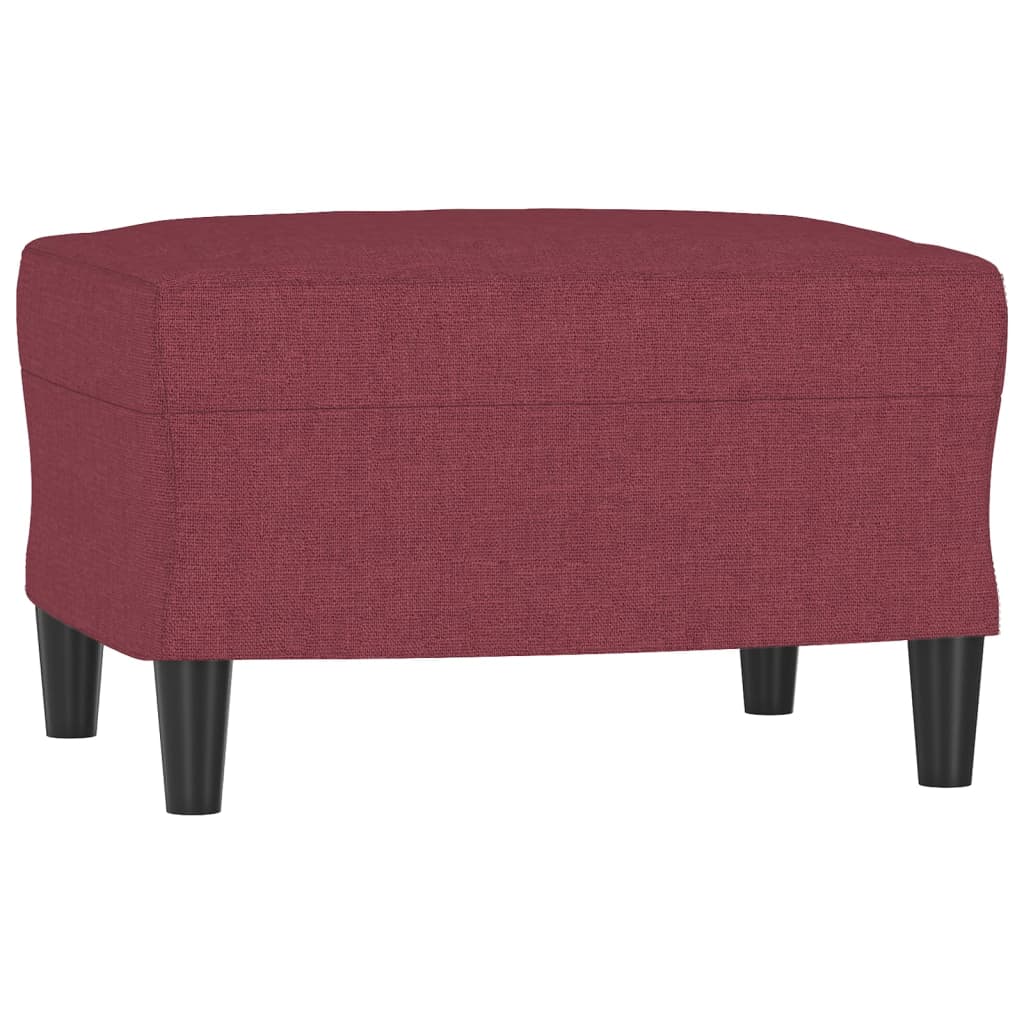 Fauteuil met voetenbank 60 cm stof wijnrood