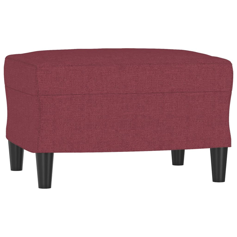 Fauteuil met voetenbank 60 cm stof wijnrood