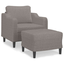 Fauteuil met voetenbank 60 cm stof taupe