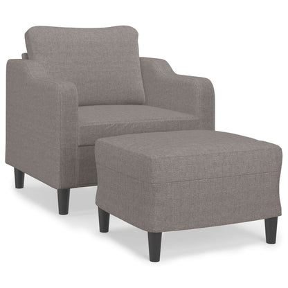 Fauteuil met voetenbank 60 cm stof taupe