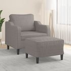 Fauteuil met voetenbank 60 cm stof taupe