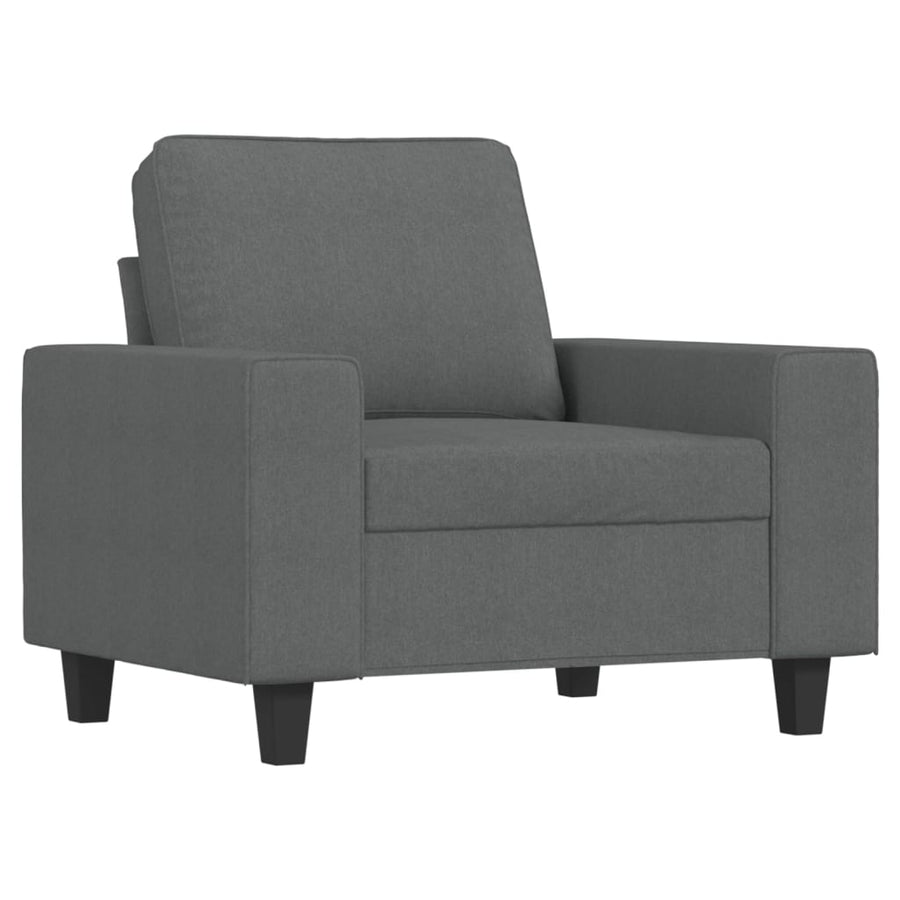 Fauteuil Met Voetenbank 60 Cm Stof Donkergrijs