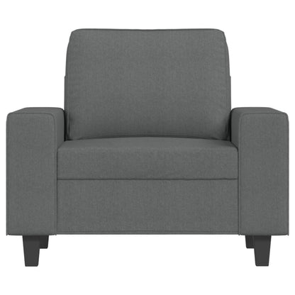 Fauteuil Met Voetenbank 60 Cm Stof Donkergrijs