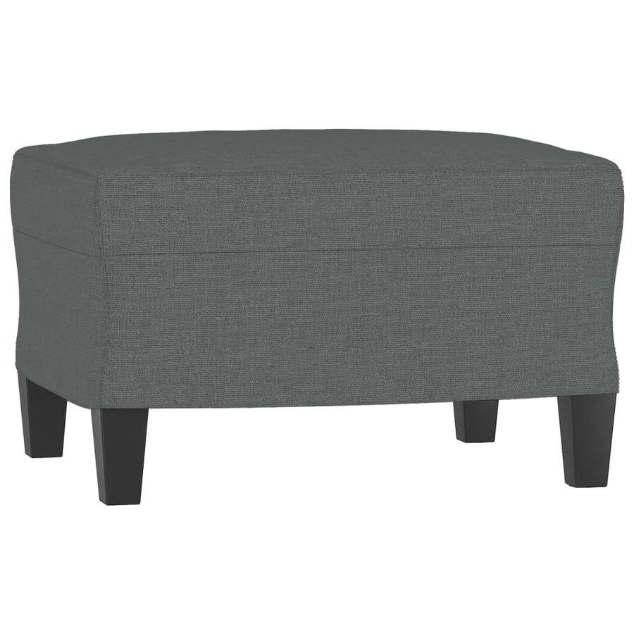 Fauteuil Met Voetenbank 60 Cm Stof Donkergrijs
