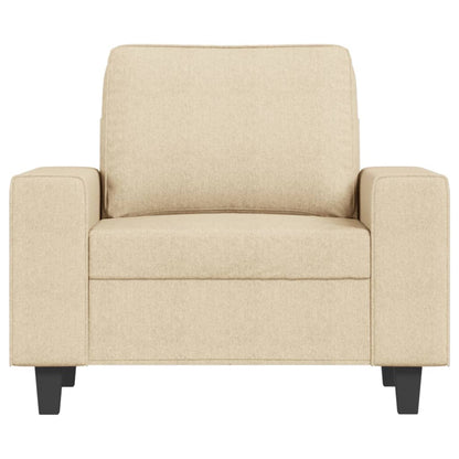 Fauteuil Met Voetenbank 60 Cm Stof Kleurig Crème