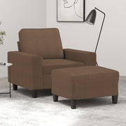 Fauteuil met voetenbank 94x77x80 cm stof bruin