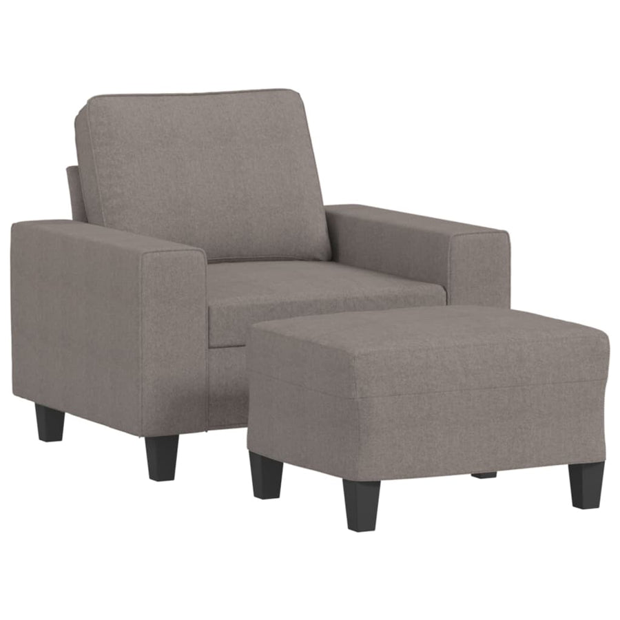 Fauteuil Met Voetenbank 60 Cm Stof Taupe
