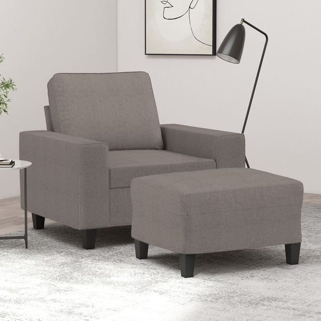 Fauteuil Met Voetenbank 60 Cm Stof Taupe