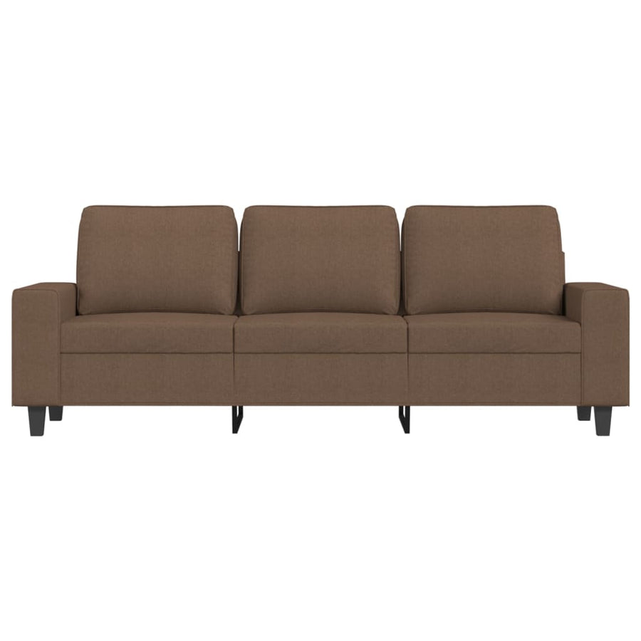 Driezitsbank met voetenbank 180 cm stof bruin