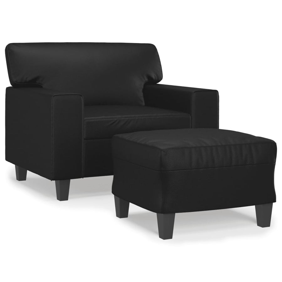 Fauteuil Met Voetenbank 60 Cm Kunstleer