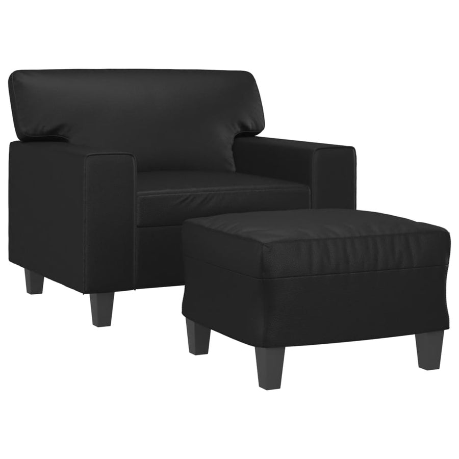 Fauteuil Met Voetenbank 60 Cm Kunstleer