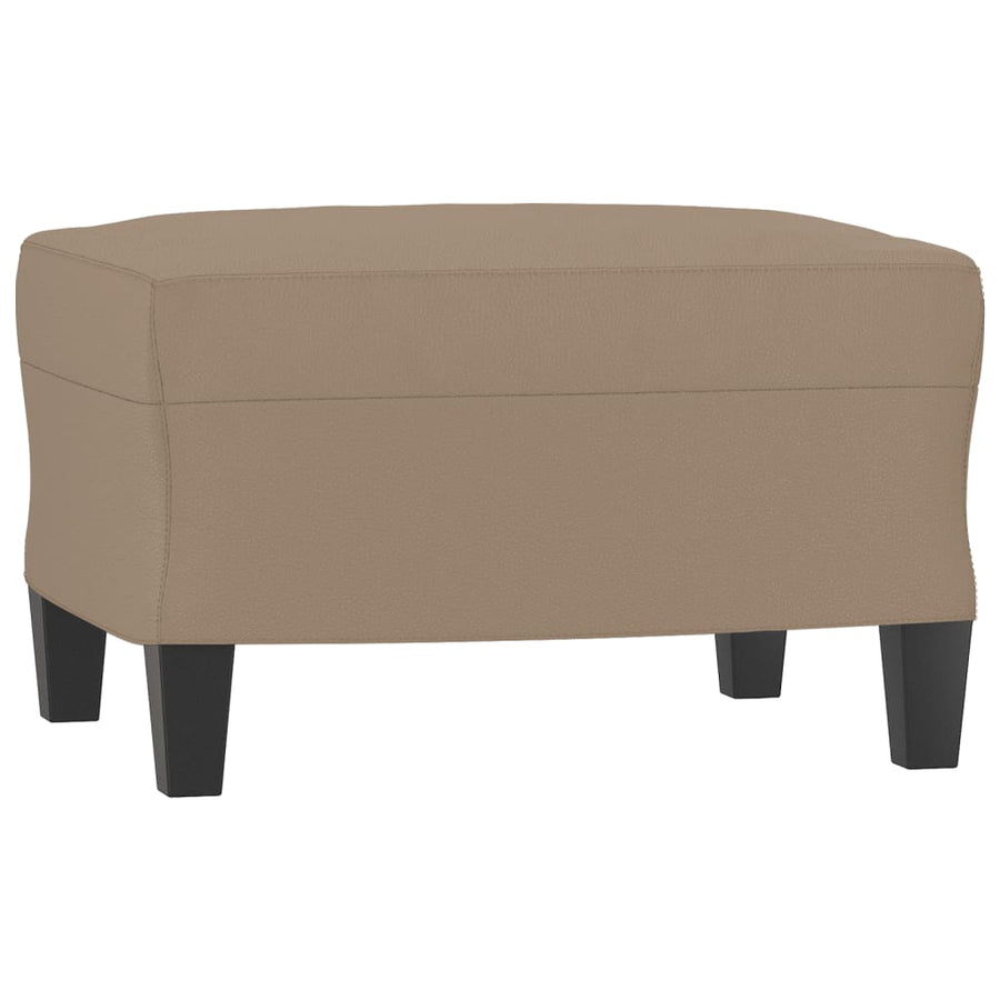 Fauteuil met voetenbank 60 cm kunstleer cappuccinokleurig Cappuccino