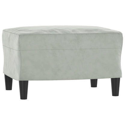 Fauteuil met voetenbank 60 cm fluweel lichtgrijs Lichtgrijs