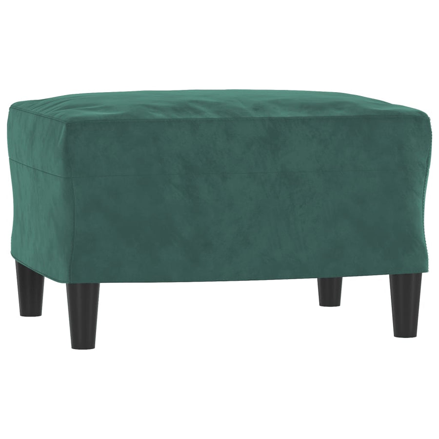 Fauteuil met voetenbank 60 cm fluweel donkergroen