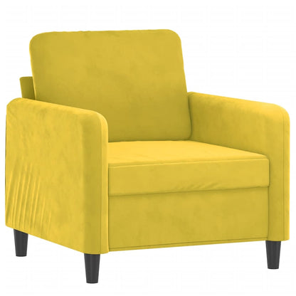 Fauteuil met voetenbank 60 cm fluweel geel Geel