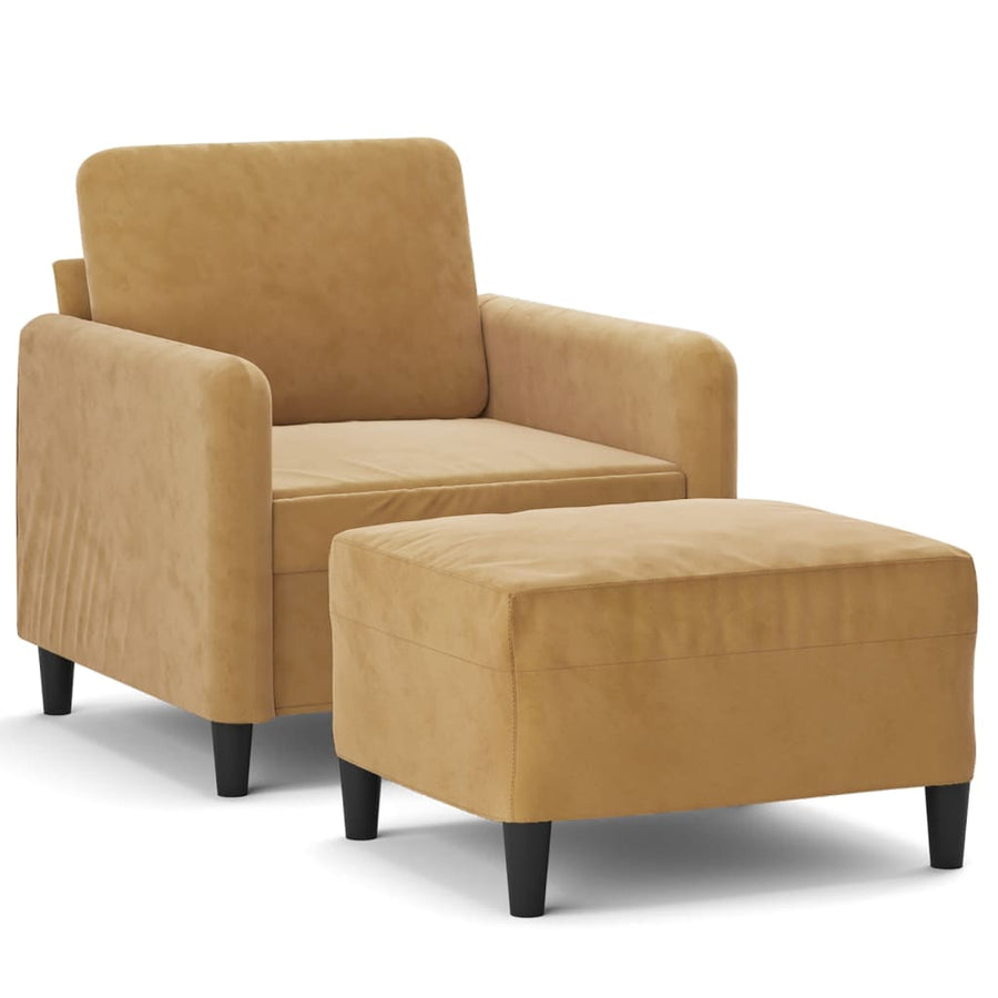 Fauteuil Met Voetenbank 60 Cm Fluweel 7