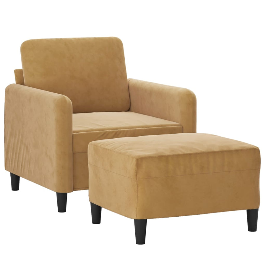 Fauteuil Met Voetenbank 60 Cm Fluweel 7