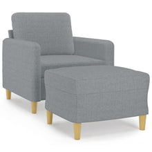 Fauteuil Met Voetenbank 60 Cm Stof Lichtgrijs