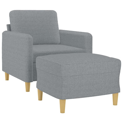 Fauteuil Met Voetenbank 60 Cm Stof Lichtgrijs