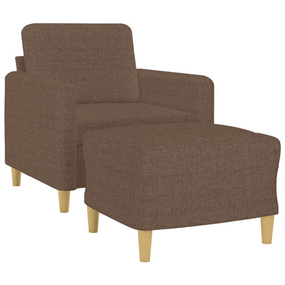 Fauteuil Met Voetenbank 60 Cm Stof Bruin