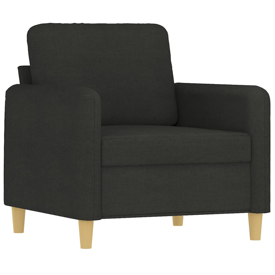Fauteuil Met Voetenbank 60 Cm Stof Zwart