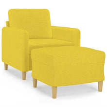Fauteuil Met Voetenbank 60 Cm Stof Lichtgeel