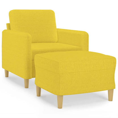 Fauteuil Met Voetenbank 60 Cm Stof Lichtgeel