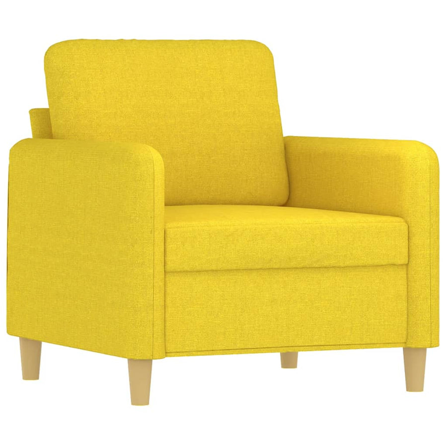 Fauteuil Met Voetenbank 60 Cm Stof Lichtgeel