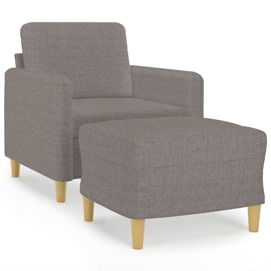 Fauteuil Met Voetenbank 60 Cm Stof Taupe