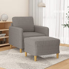 Fauteuil Met Voetenbank 60 Cm Stof Taupe